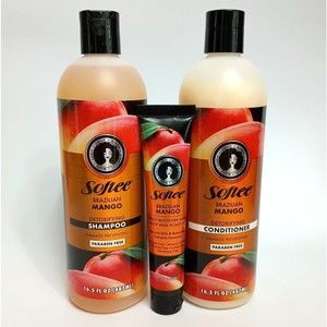 Softee Brazilian Mango Bundle Set Detoxifying Shampoo Conditioner Scalp Body Oil